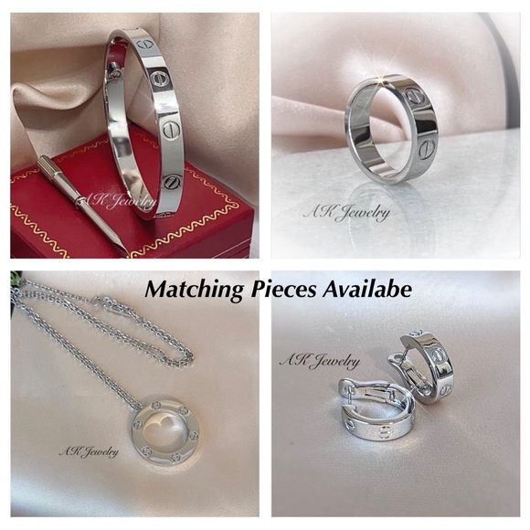 💎LUXURY MEDIUM WIDTH SILVER RING, Screw Design - Picture 5 of 6